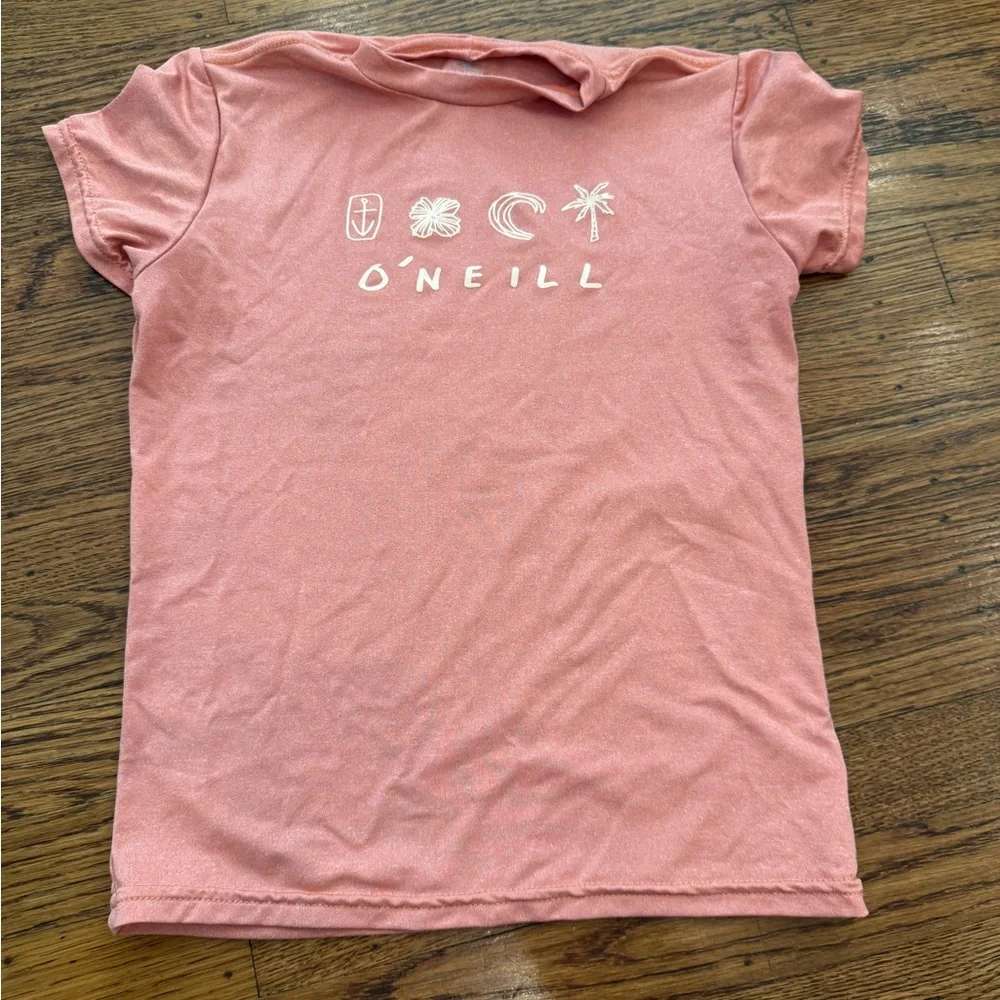 O'NEILL Girls Hybrid Short Sleeve Sun Rash Guard Shirt - Girls size 12 - NWOT